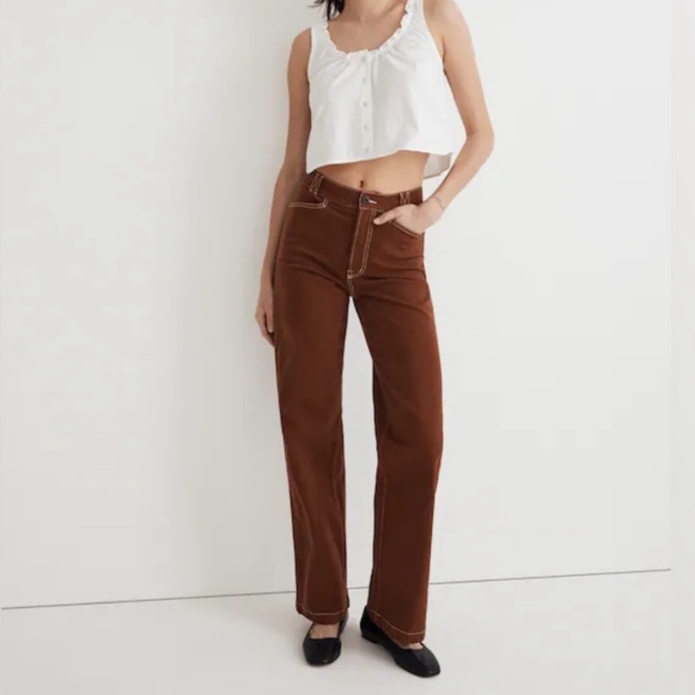 Madewell Emmett 2.0 High Waist Wide Leg Stretch Cotton garment dyed